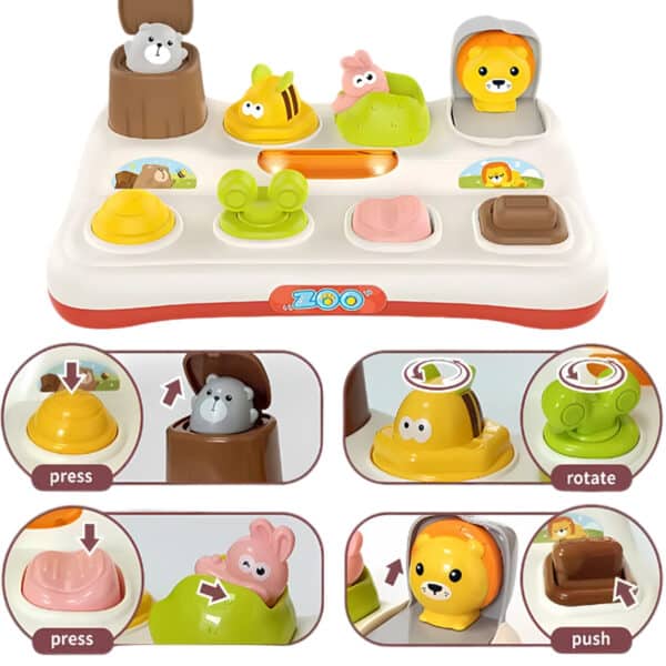 WOOPIE BABY Zabawka Edukacyjna Wyskakujące Zwierzątka ZOO Pop Up - 005