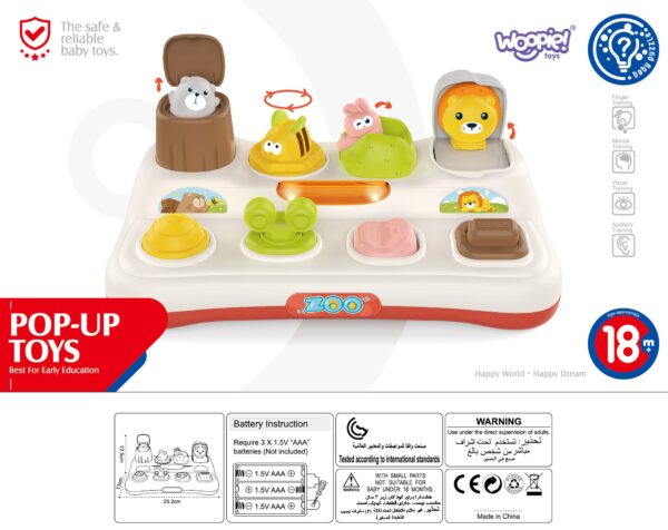 WOOPIE BABY Zabawka Edukacyjna Wyskakujące Zwierzątka ZOO Pop Up - 012