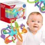 WOOPIE BABY ZABAWKA SENSORYCZNA GRZECHOTKA GRYZAK 2w1 - 001