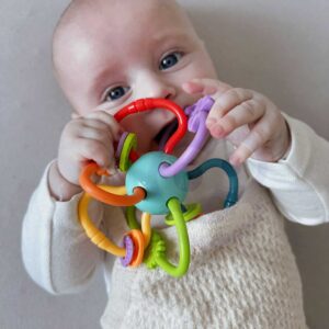 WOOPIE BABY ZABAWKA SENSORYCZNA GRZECHOTKA GRYZAK 2w1 - 002