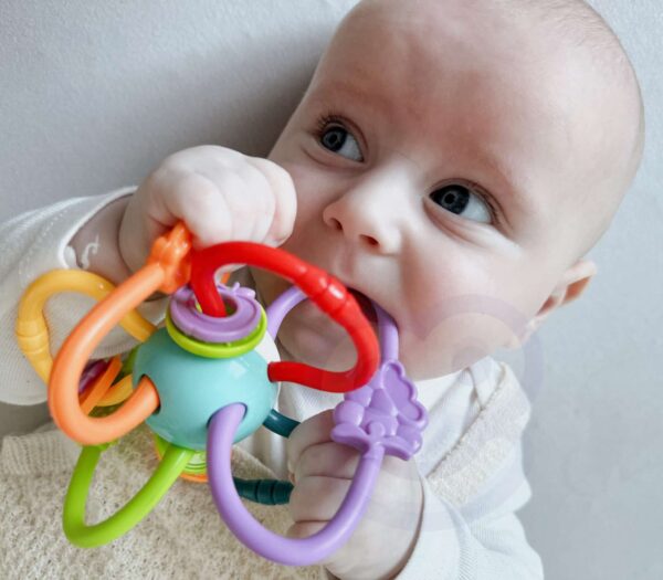 WOOPIE BABY ZABAWKA SENSORYCZNA GRZECHOTKA GRYZAK 2w1 - 003