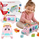 WOOPIE BABY Samochodzik Muzyczny Sorter z Cymbałkami Różowy - 001