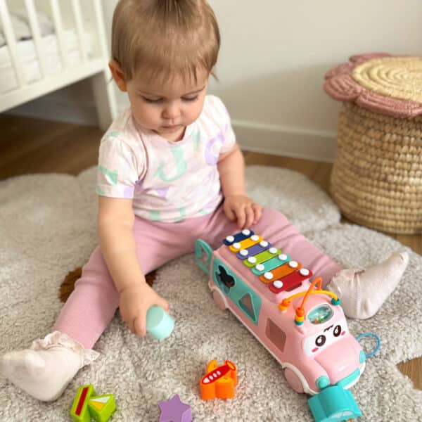 WOOPIE BABY Samochodzik Muzyczny Sorter z Cymbałkami Różowy - 002