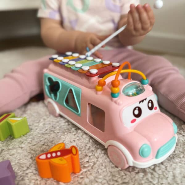 WOOPIE BABY Samochodzik Muzyczny Sorter z Cymbałkami Różowy - 003