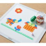 MASTERKIDZ Kwadratowy Panel Świetlny LED Kolorowy + Klocki Montessori Mozaika 140 el. - 002