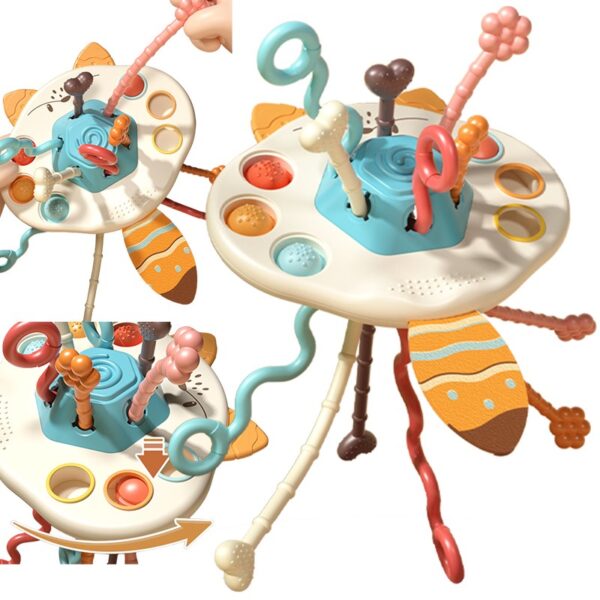 WOOPIE BABY Zabawka Sensoryczna Montessori Gryzak Grzechotka Wielofunkcyjny Lis - 002