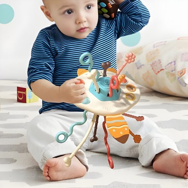 WOOPIE BABY Zabawka Sensoryczna Montessori Gryzak Grzechotka Wielofunkcyjny Lis - 005