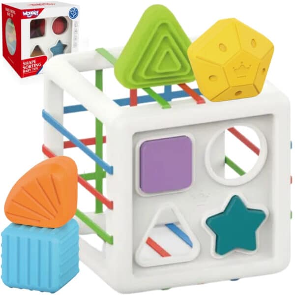 WOOPIE BABY Elastyczna Kostka Sensoryczna Sorter dla Dzieci Kolorowe Kształty 11 el. - 001