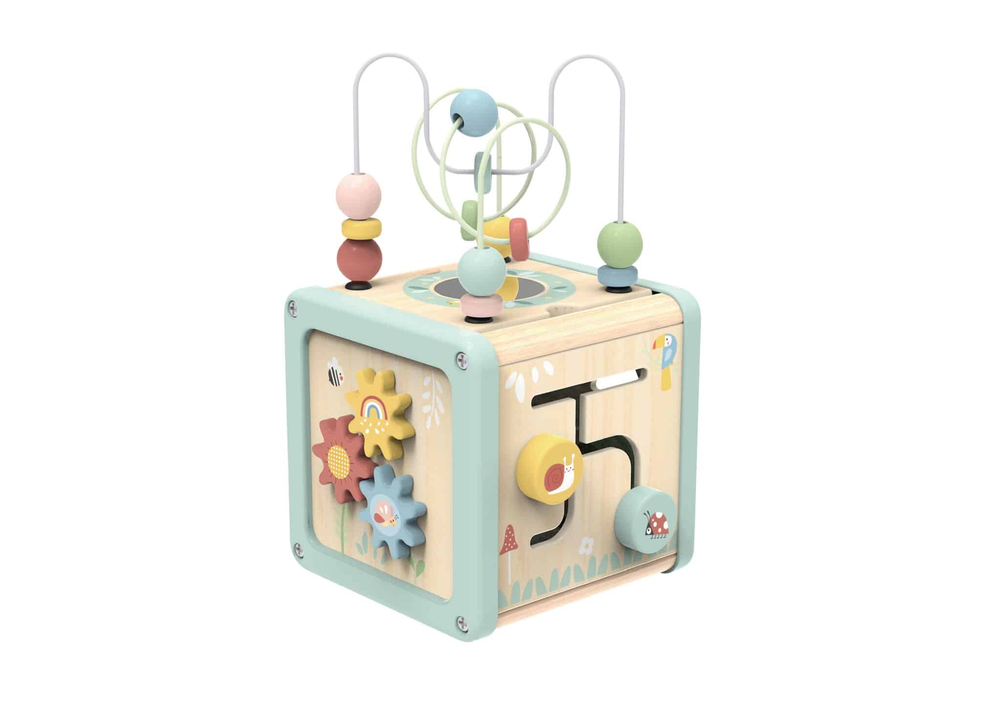WOOPIE GREEN Drewniana Kostka Aktywności Multifunkcyjna Edukacyjna Sorter - 013