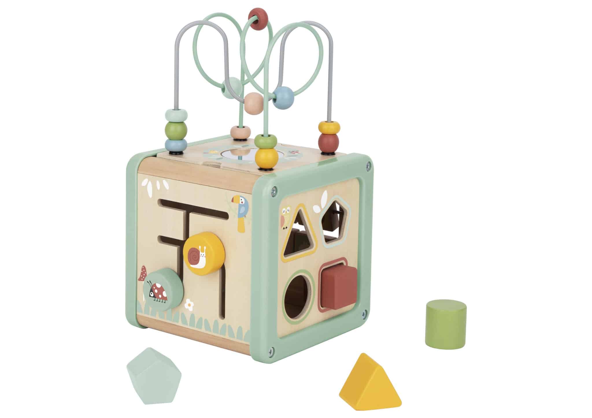 WOOPIE GREEN Drewniana Kostka Aktywności Multifunkcyjna Edukacyjna Sorter - 015