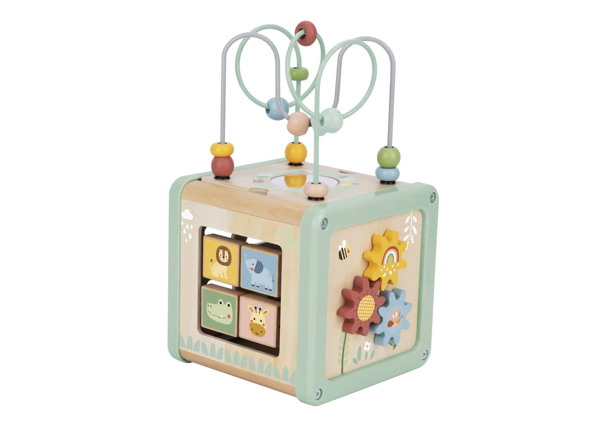 WOOPIE GREEN Drewniana Kostka Aktywności Multifunkcyjna Edukacyjna Sorter - 016