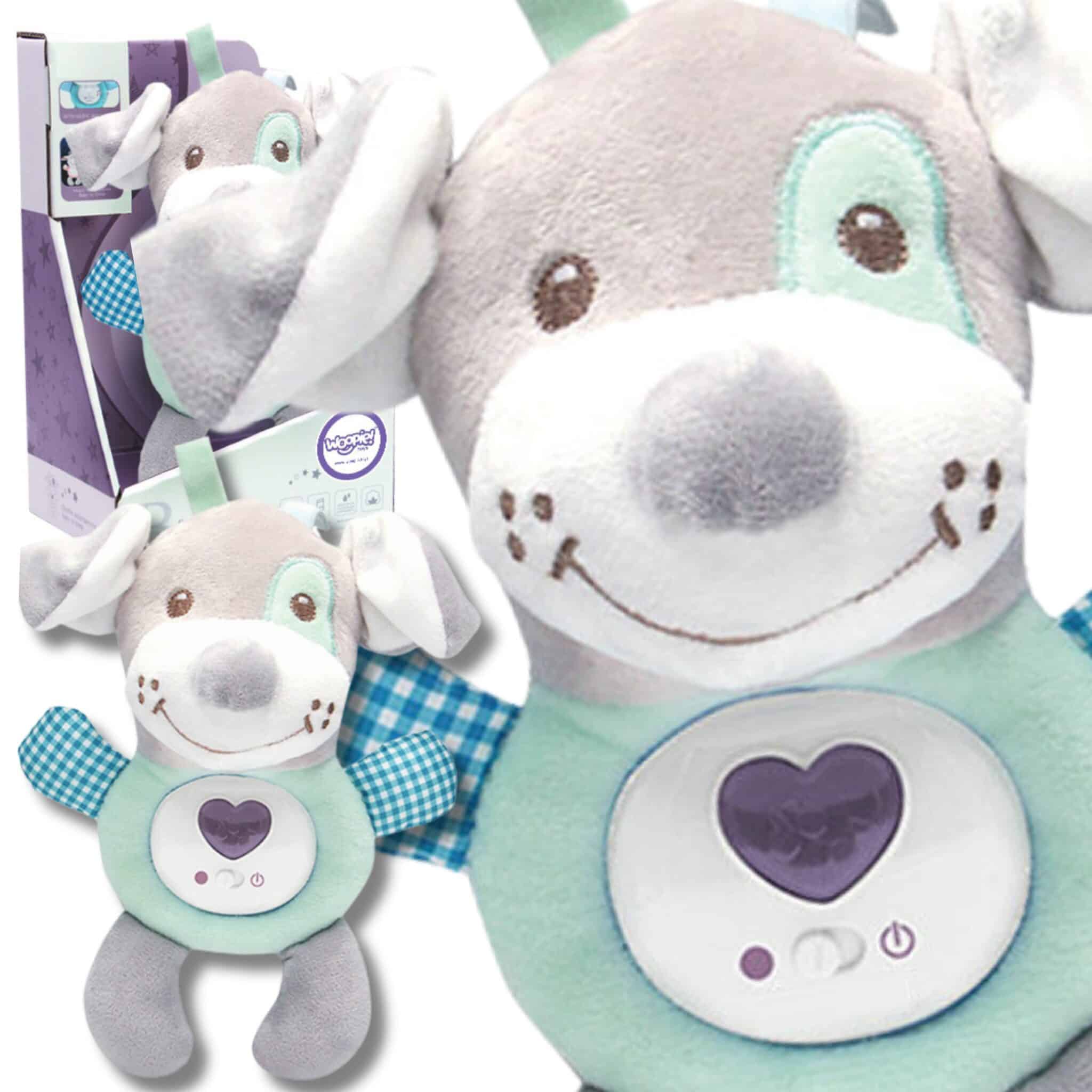 WOOPIE BABY Interaktywny Pluszak Przytulanka dla Niemowląt Światło Dźwięk Piesek Usypiacz - 001