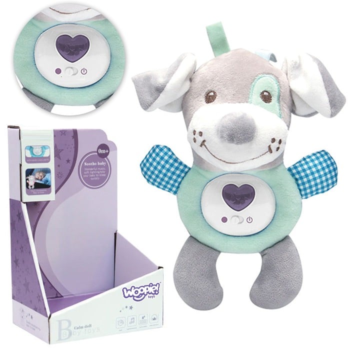 WOOPIE BABY Interaktywny Pluszak Przytulanka dla Niemowląt Światło Dźwięk Piesek Usypiacz - 010