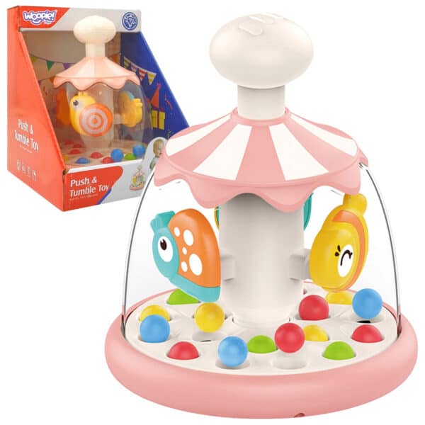 WOOPIE BABY Kolorowe Zwierzątka Różowy Bączek z Kulkami Karuzela - 001