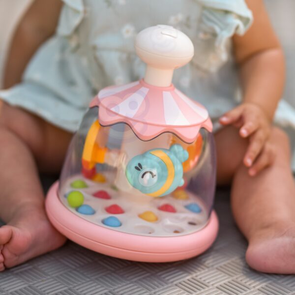 WOOPIE BABY Kolorowe Zwierzątka Różowy Bączek z Kulkami Karuzela - 003