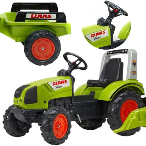 FALK Traktor na Pedały Claas Duży z Przyczepką od 3 lat - 001
