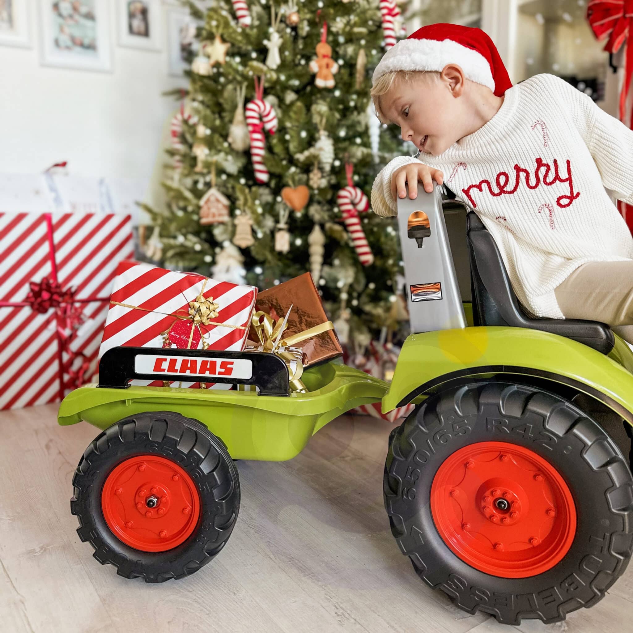 FALK Traktor na Pedały Claas Duży z Przyczepką od 3 lat - 013