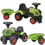 FALK Traktorek Baby Claas Axos 310 Zielony z Przyczepką od 1 roku - 001