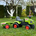 FALK Traktorek Baby Claas Axos 310 Zielony z Przyczepką od 1 roku - 002