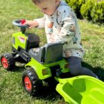FALK Traktorek Baby Claas Axos 310 Zielony z Przyczepką od 1 roku - 005