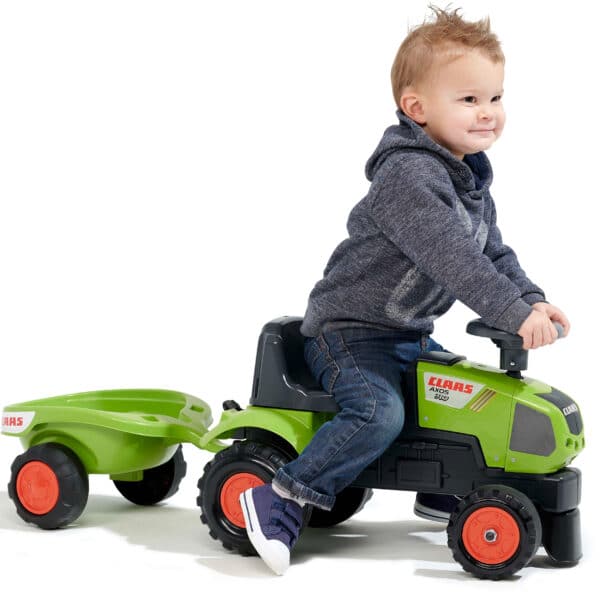 FALK Traktorek Baby Claas Axos 310 Zielony z Przyczepką od 1 roku - 009