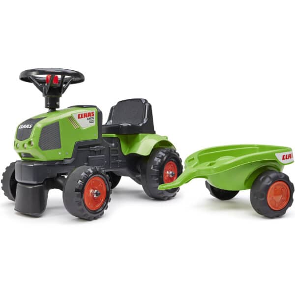 FALK Traktorek Baby Claas Axos 310 Zielony z Przyczepką od 1 roku - 010