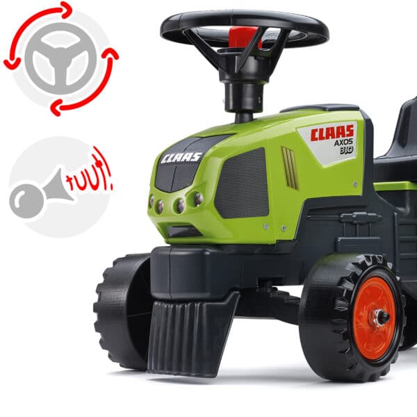 FALK Traktorek Baby Claas Axos 310 Zielony z Przyczepką od 1 roku - 012