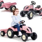 FALK Traktor Country Star Różowy na Pedały + Przyczepka i Klakson 2-5Lat. - 002
