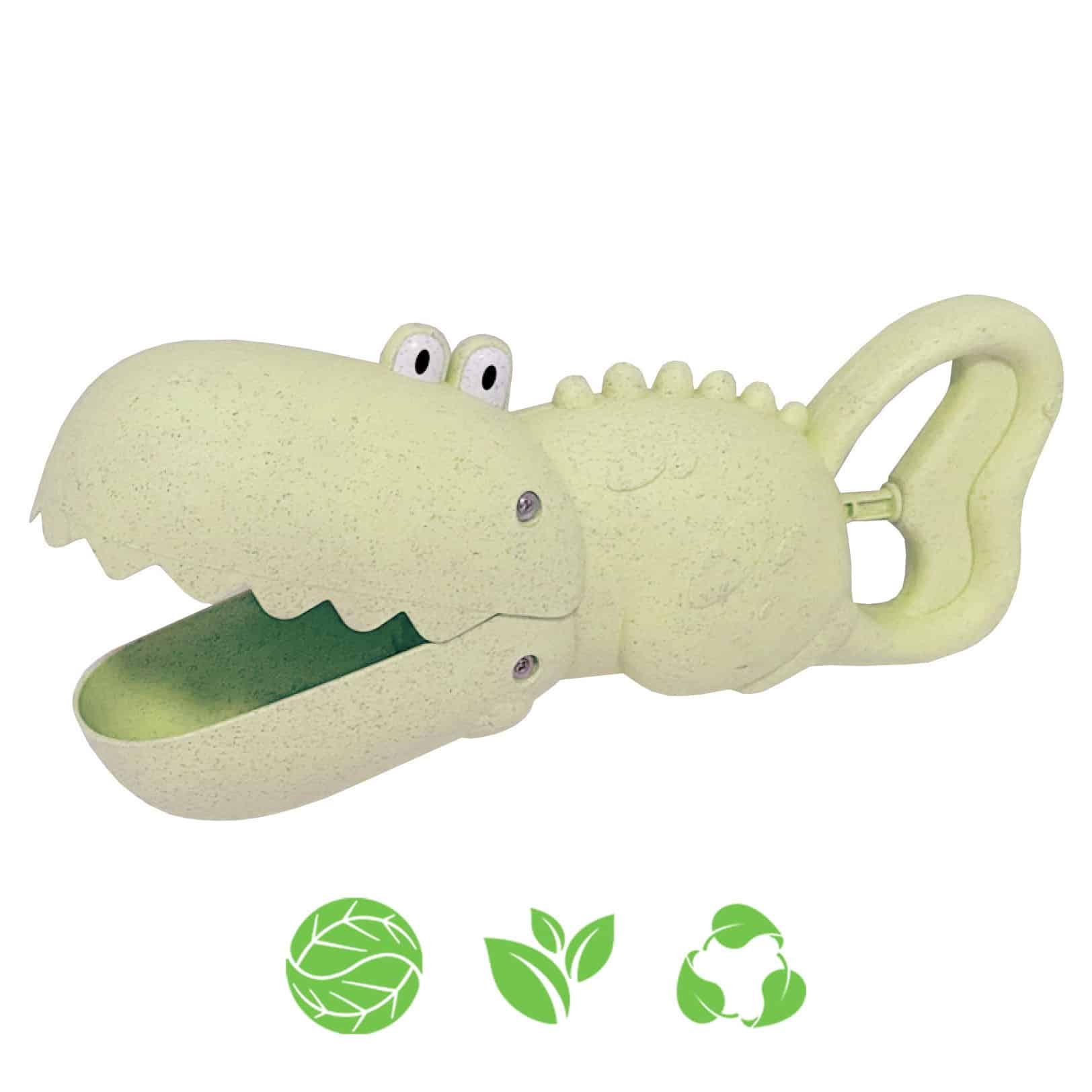 WOOPIE GREEN Krokodyl Łopatka Zbierak do Piasku i Wody Zielona BIODEGRADOWALNY ORGANICZNY MATERIAŁ - 001