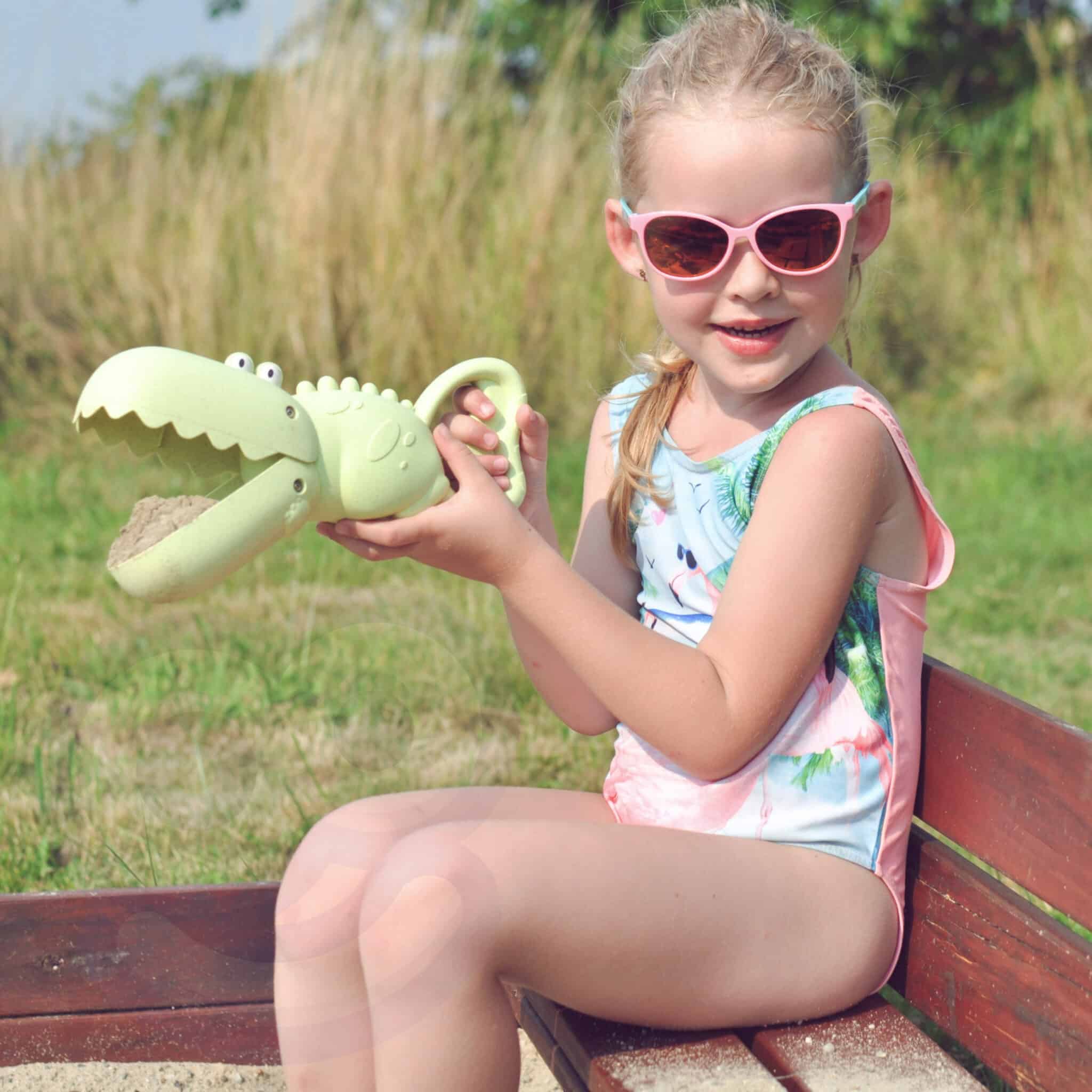 WOOPIE GREEN Krokodyl Łopatka Zbierak do Piasku i Wody Zielona BIODEGRADOWALNY ORGANICZNY MATERIAŁ - 002