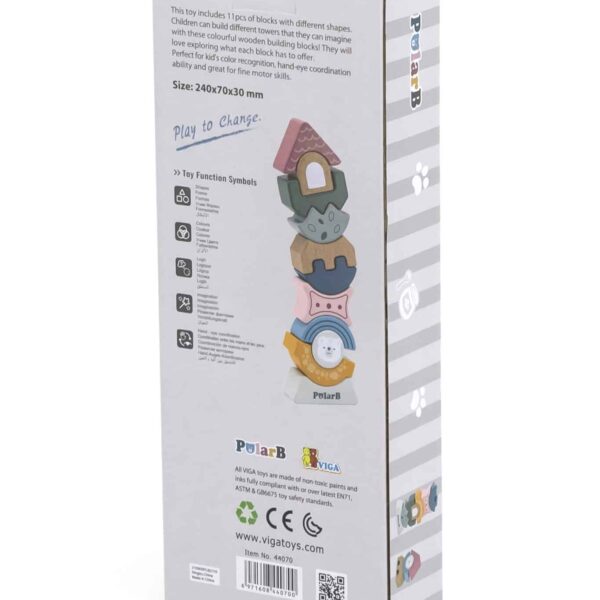 Drewniana wieża balansująca PolarB Montessori - Viga Toys - 013