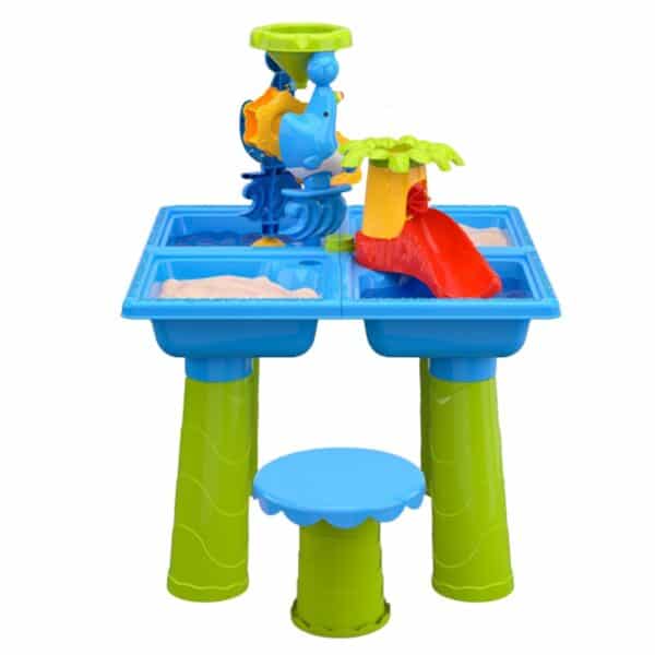 WOOPIE Stolik Wodny 2w1 Piaskownica z Krzesełkiem XL Aquapark 4-Baseny 13 akc. - 009