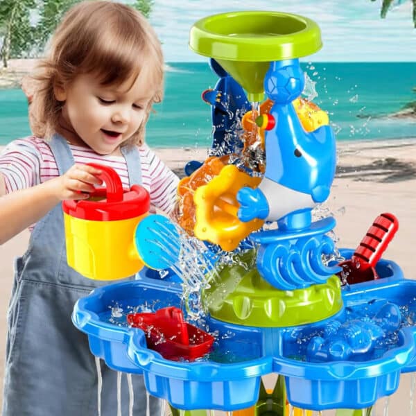 WOOPIE Stolik Wodny 2w1 Piaskownica Fontanna XXL Aquapark z Delfinem - 010