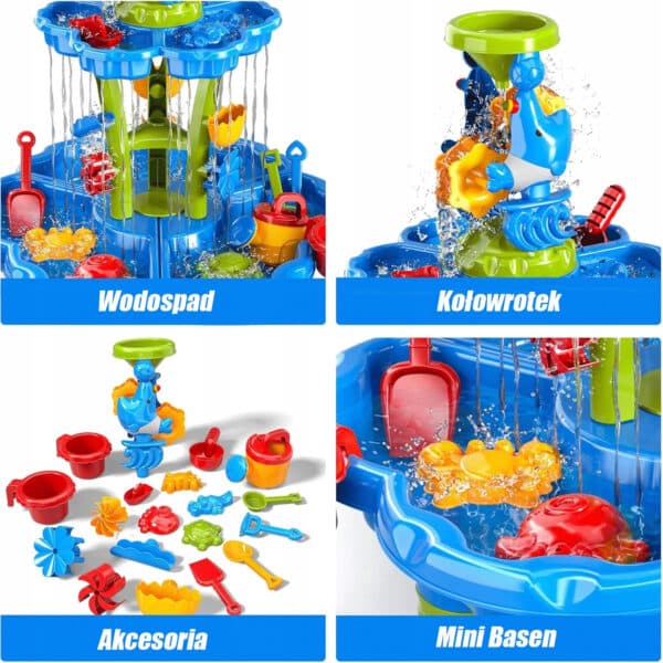 WOOPIE Stolik Wodny 2w1 Piaskownica Fontanna XXL Aquapark z Delfinem - 011