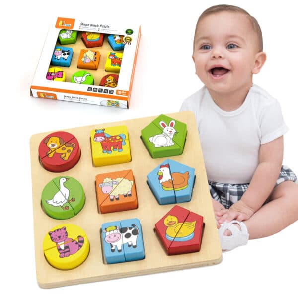 VIGA Puzzle Edukacyjne Drewniane Zwierzęta - 001