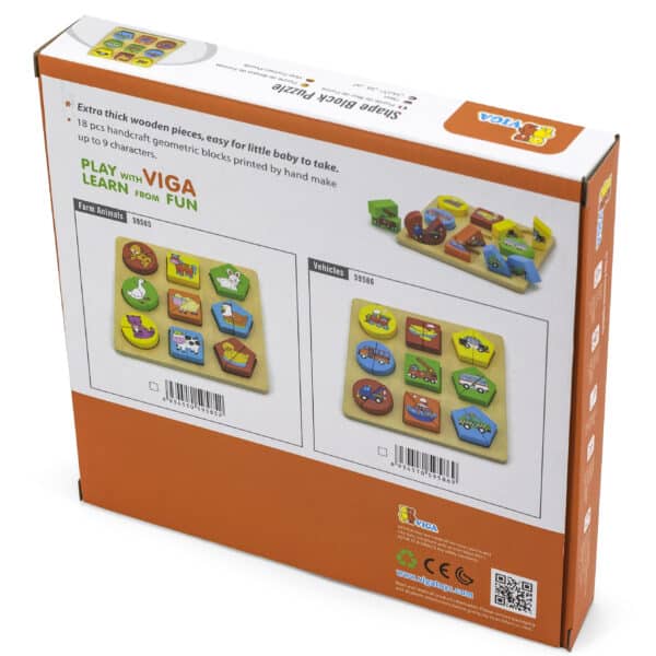 VIGA Puzzle Edukacyjne Drewniane Zwierzęta - 005