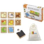 VIGA Drewniane Puzzle Magnetyczne Zwierzęta Układanka Certyfikat FSC - 001