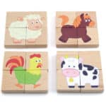 VIGA Drewniane Puzzle Magnetyczne Zwierzęta Układanka Certyfikat FSC - 004