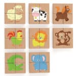 VIGA Drewniane Puzzle Magnetyczne Zwierzęta Układanka Certyfikat FSC - 006