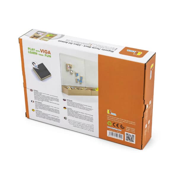 VIGA Drewniane Puzzle Magnetyczne Zwierzęta Układanka Certyfikat FSC - 008