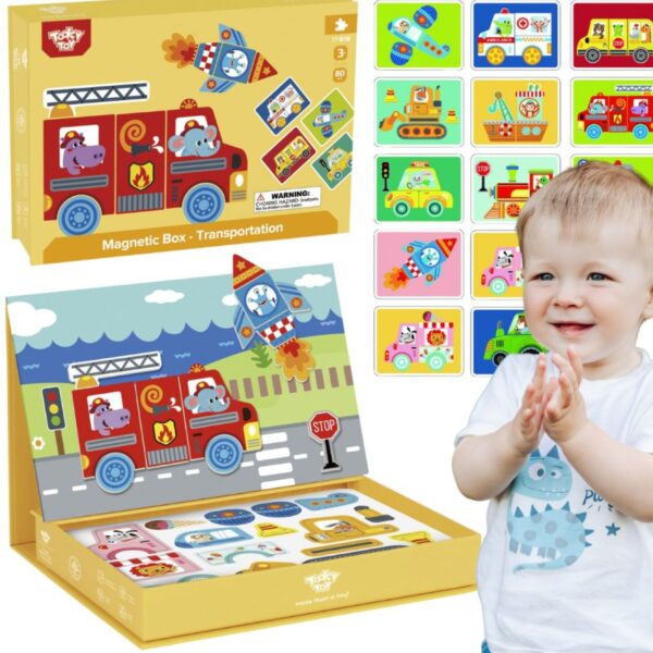TOOKY TOY Układanka Edukacyjna Montessori Magnetyczne Pudełko dla Dzieci 80 el. - 002