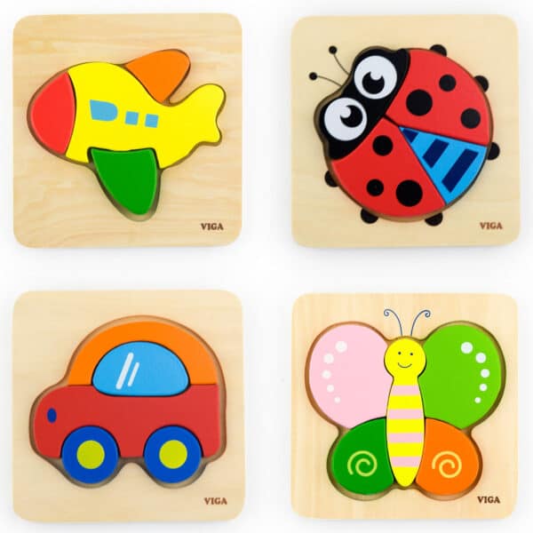 VIGA Pierwsze drewniane Puzzle maluszka Samochód - 003