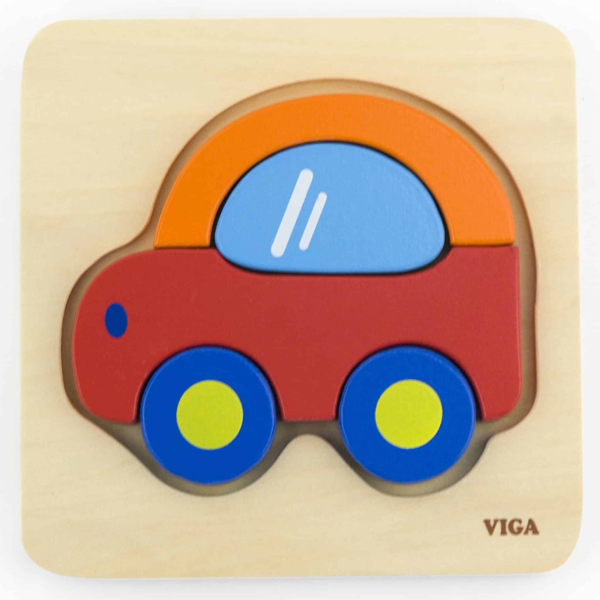 VIGA Pierwsze drewniane Puzzle maluszka Samochód - 004