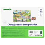 TOOKY TOY Drewniane Puzzle Montessori Pojazdy Samochody Samolot Statek Miasto Dopasuj Kształty - 013