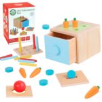 WOOPIE GREEN Drewniana Szuflada Edukacyjna 4w1 Sorter Montessori Gra w Marchewki FSC - 001