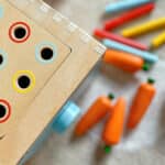 WOOPIE GREEN Drewniana Szuflada Edukacyjna 4w1 Sorter Montessori Gra w Marchewki FSC - 002