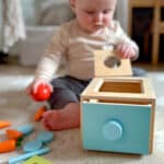 WOOPIE GREEN Drewniana Szuflada Edukacyjna 4w1 Sorter Montessori Gra w Marchewki FSC - 003