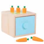 WOOPIE GREEN Drewniana Szuflada Edukacyjna 4w1 Sorter Montessori Gra w Marchewki FSC - 010