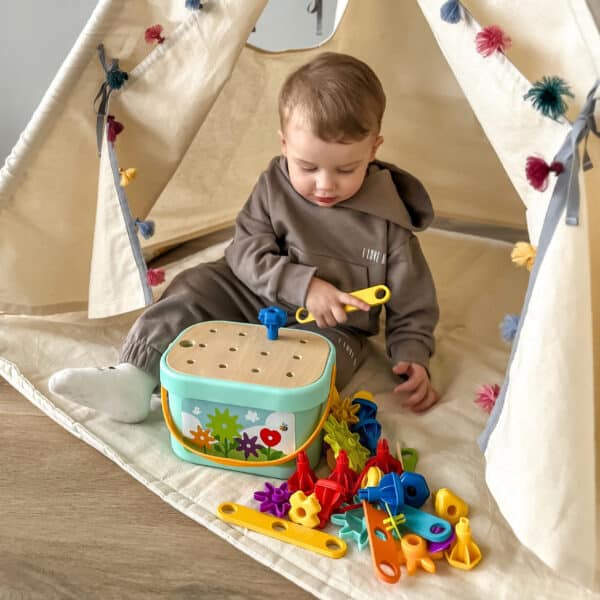 VIGA Drewniana Układanka Edukacyjna Montessori Pociąg - 002