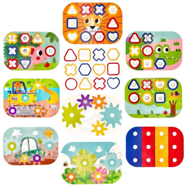 WOOPIE GREEN Konstrukcyjny BOX Motoryczny Montessori 12w1 FSC - 013